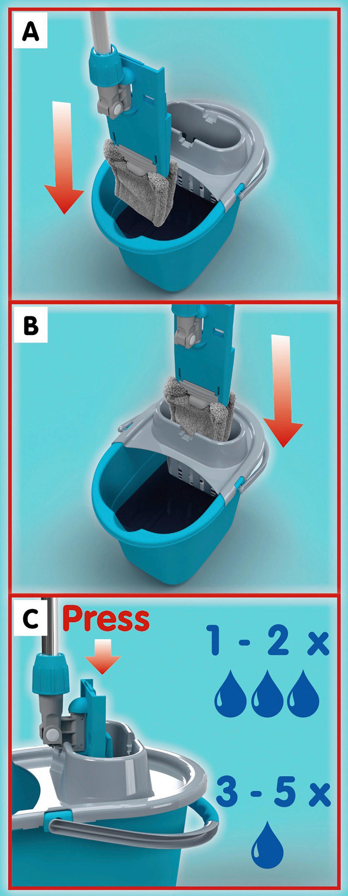 Bodenwischer blau B/H/L: ca. 40x25x30 cm Wischsystem_EasyQuick - blau/grau (30,00/40,00/25,00cm)