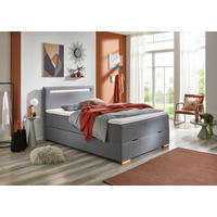 Boxspringbett Cooper grau Liegefläche B/L: ca. 120x200 cm Cooper - Eiche/grau (122,00/110,00/208,00cm)