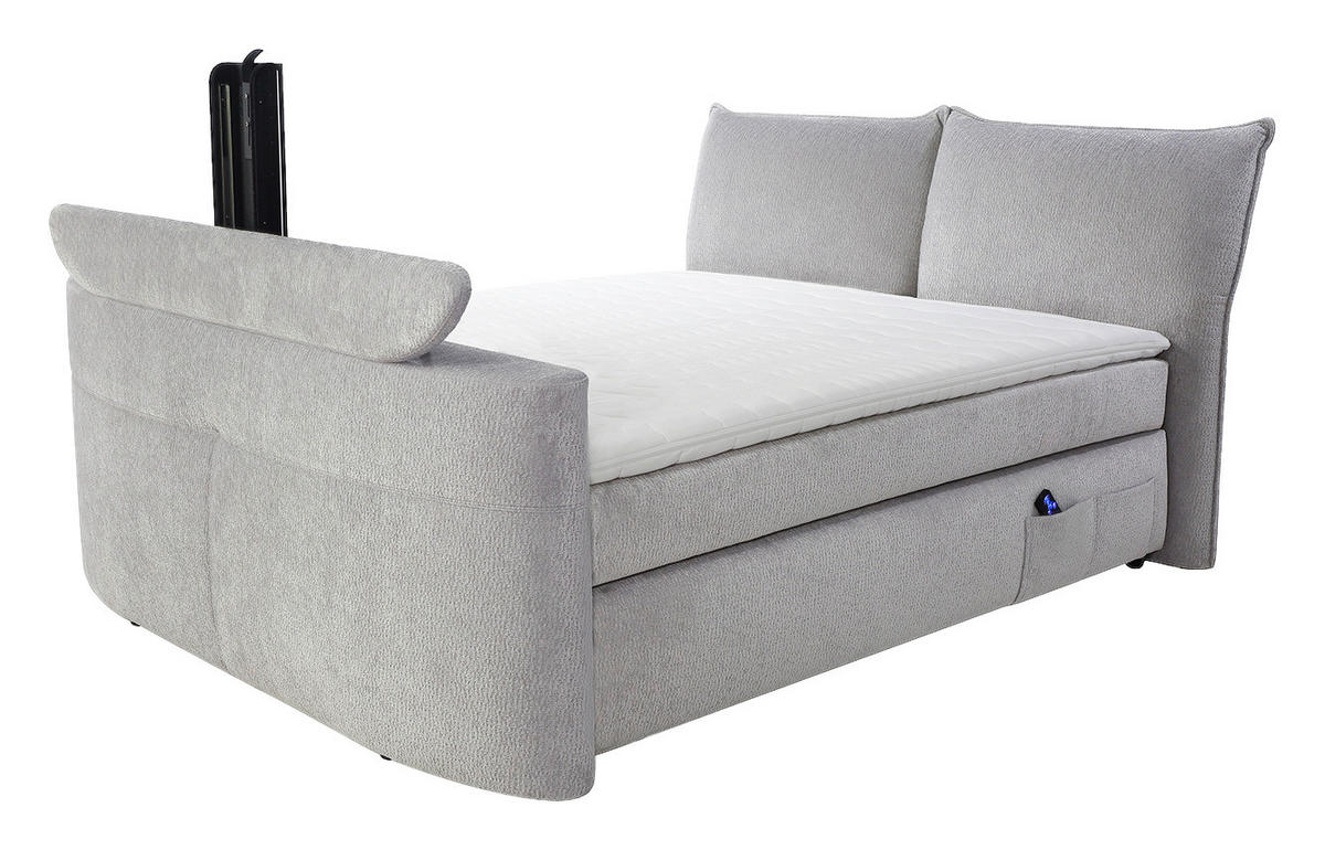 Boxspringbett  hellgrau Liegefläche B/L: ca. 180x200 cm Trailer_Max_Boxspringbett - hellgrau (207,00/114,00/254,00cm)
