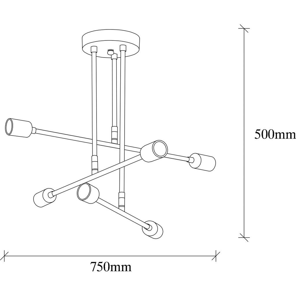 Thumbnail - Opviq Deckenleuchte Flower schwarz Eisen B/H/T/L/D: ca. 75x50x75x75x75 cm E27 6 Brennstellen