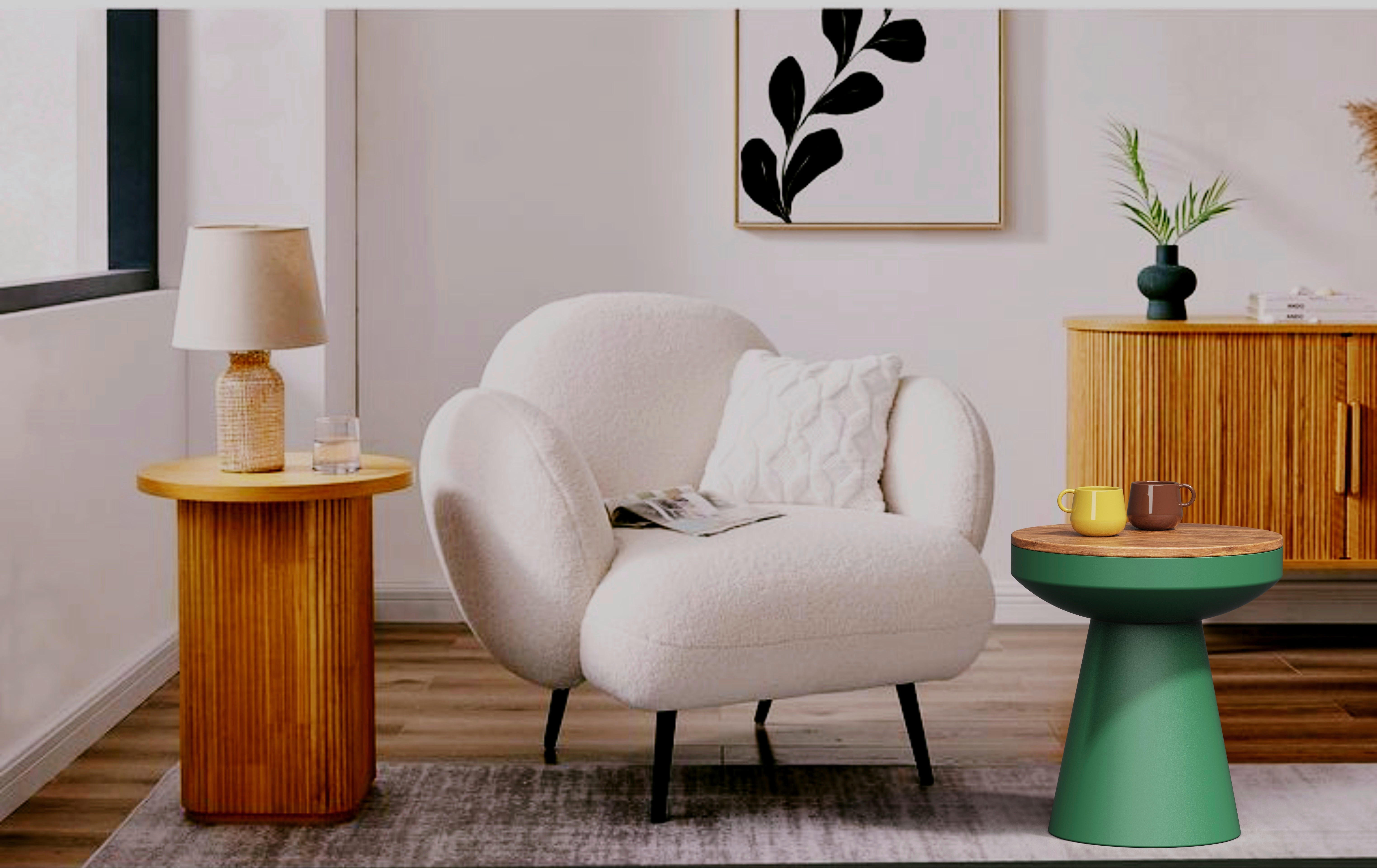 Thumbnail - Beistelltisch Belina braun Mango H/D: ca. 51x40 cm