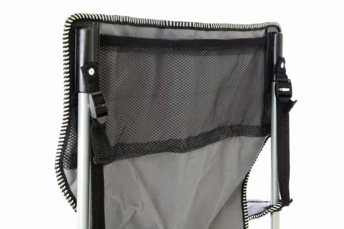 VCM Campingstuhl grau Stahlrohr B/H/L: ca. 47x47x90 cm Campingstuhl_Faltstuhl - schwarz/grau (90,00/47,00/47,00cm) - VCM