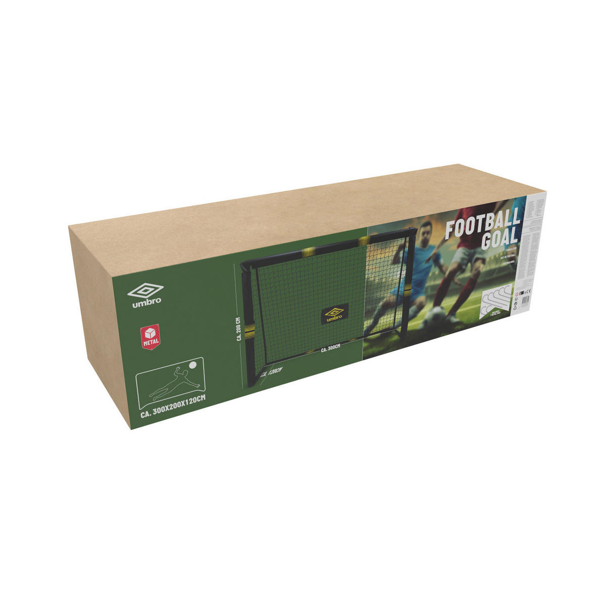 Fußballtor schwarz B/H/T: ca. 300x200x120 cm Fußballtor 300x200x120cm - gelb/schwarz (300,00/200,00/120,00cm)