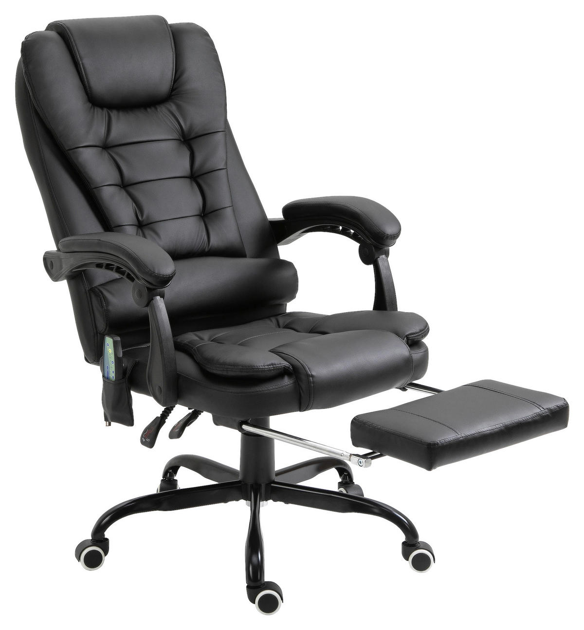 Chefsessel 921-342V91BK schwarz PVC Kunstleder Stahl 921-342V91BK - schwarz (67,00/121,00/79,00cm) - Vinsetto