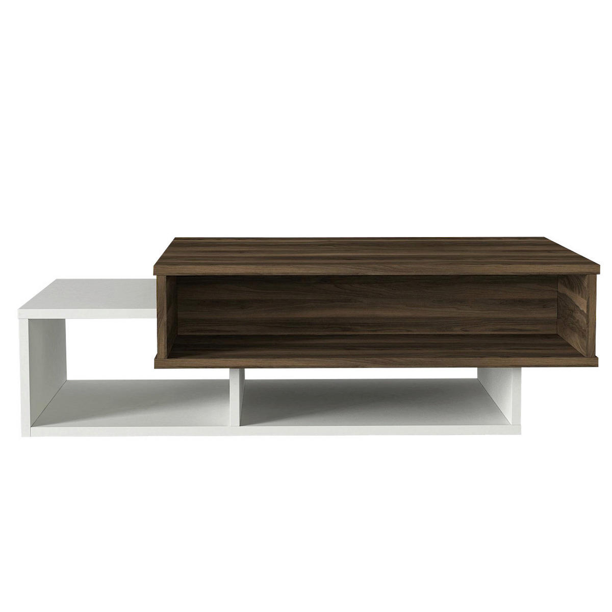Couchtisch Tab weiß walnuss Nachbildung B/H/T: ca. 105x32x60 cm Tab - weiß/walnuss (105,00/32,00/60,00cm) - moebel17