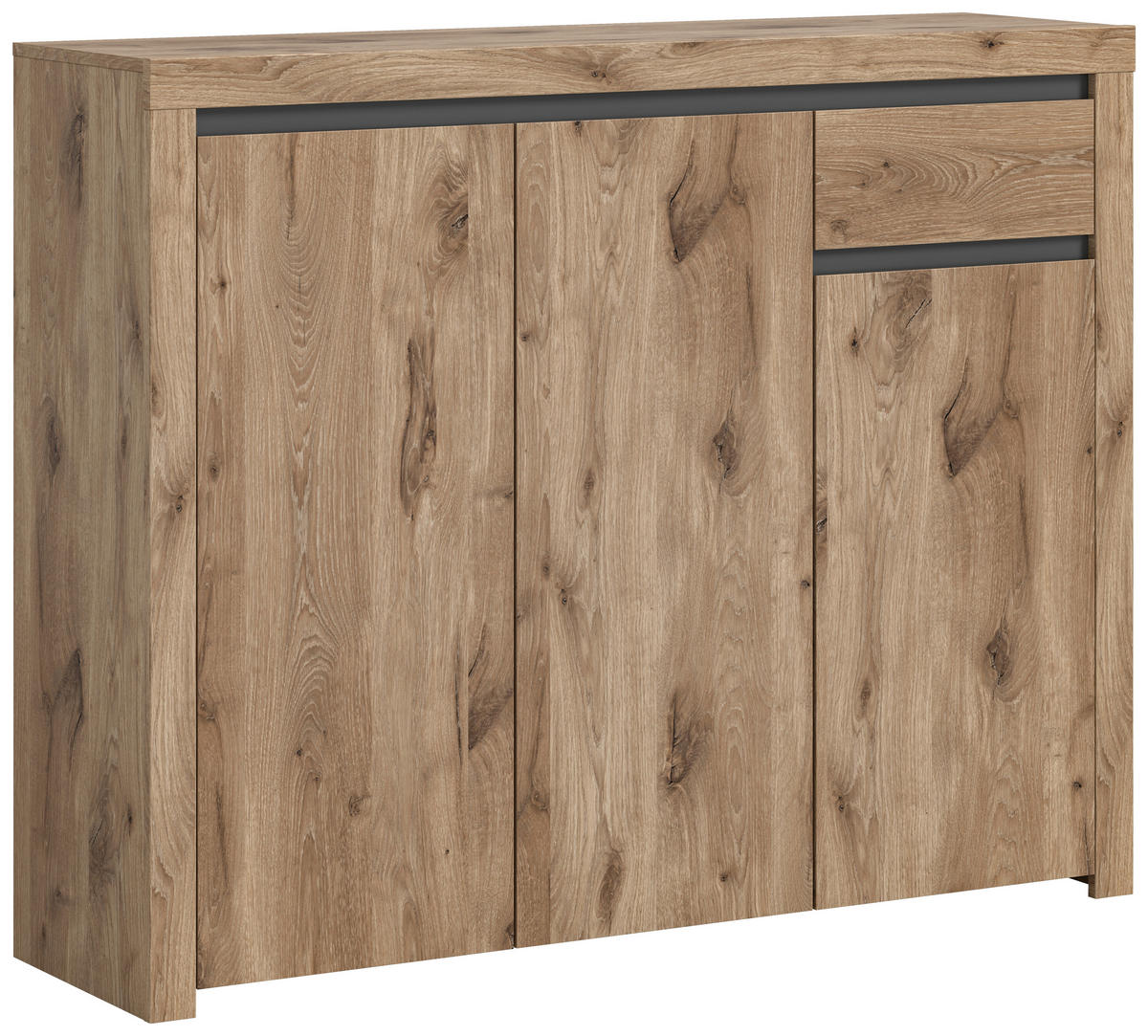 Kommode Woody Nox Oak Nachbildung anthrazit B/H/T: ca. 131x105x37 cm Woody - anthrazit (131,00/105,00/37,00cm)