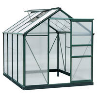 Outsunny Gewächshaus B/H/L: ca. 252x201x190 cm Gewächshaus - grün/transparent (190,00/252,00/201,00cm) - Outsunny