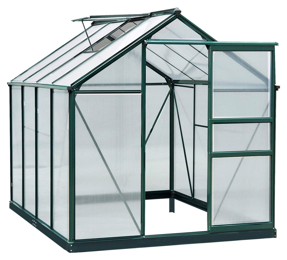 Outsunny Gewächshaus B/H/L: ca. 252x201x190 cm Gewächshaus - grün/transparent (190,00/252,00/201,00cm) - Outsunny