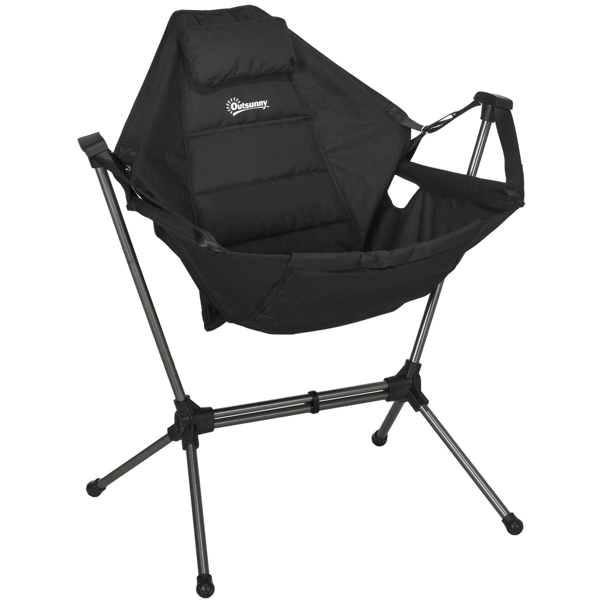 Outsunny Hängematte Campingstuhl B/H/L: ca. 100x101x54 cm Hängematte Campingstuhl - schwarz (54,00/100,00/101,00cm) - Outsunny