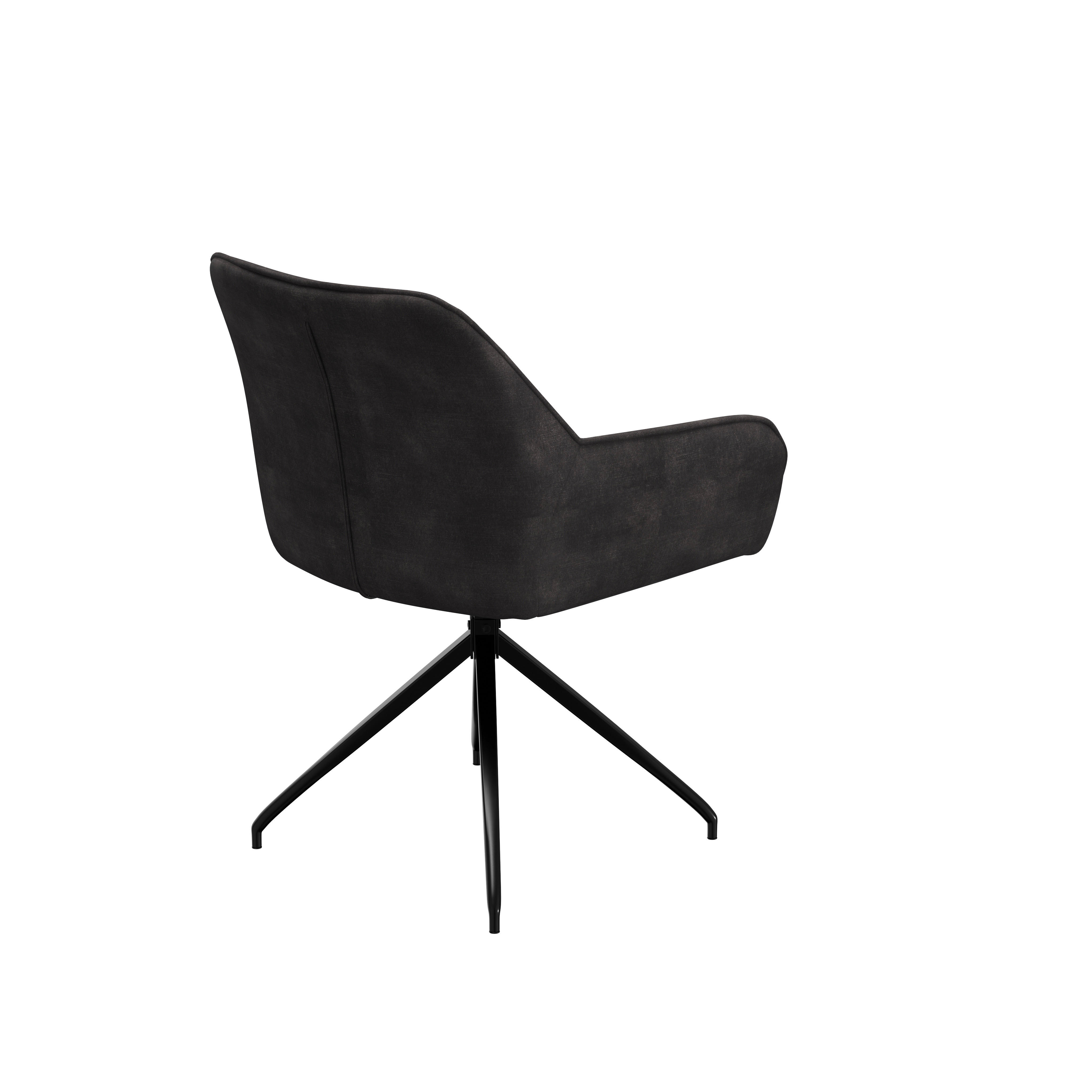 Armlehnstuhl Jacky anthrazit Samt B/H/T: ca. 62x84x49 cm Jacky - schwarz/anthrazit (62,00/84,00/49,00cm)