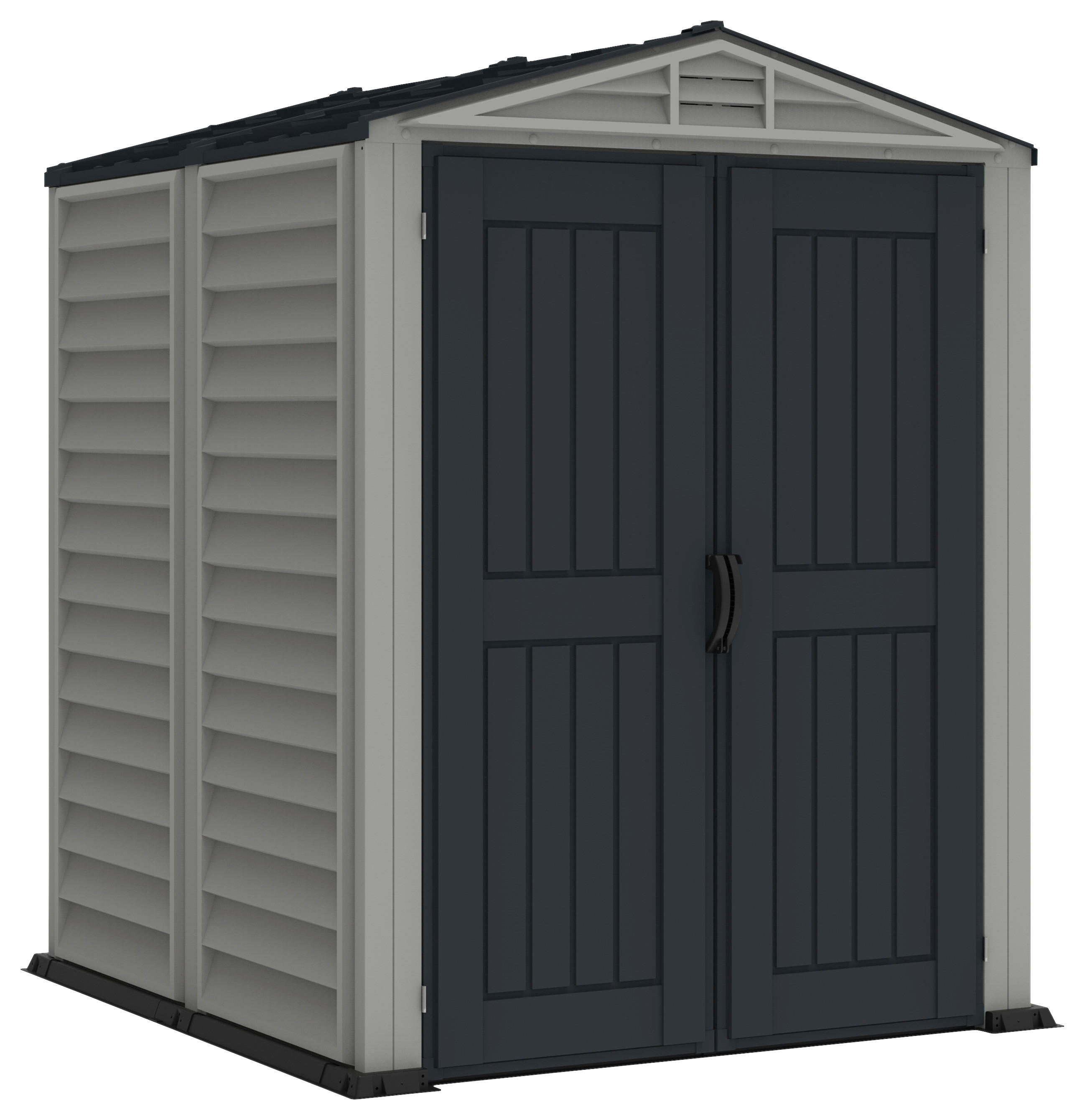 VCM Gerätehaus grau B/H/L: ca. 171x210x171 cm Gerätehaus mit Drehtür - grau (171,00/171,00/210,00cm) - VCM