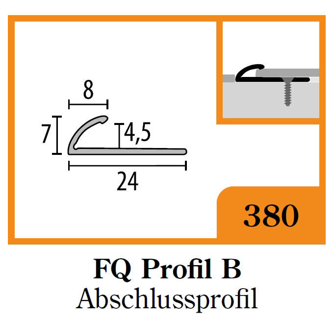 Abschlussprofil silber B/L: ca. 2,1x270 cm pro Stück Abschlussprofil_Wand-/Bodenvinyl - silber (270,00/2,10/0,50cm)