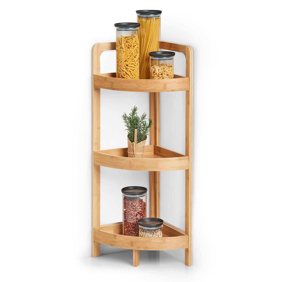 Zeller Eckregal natur Bambus B/H/T: ca. 29x85x29 cm Eckregal - natur (29,00/85,00/29,00cm) - Zeller