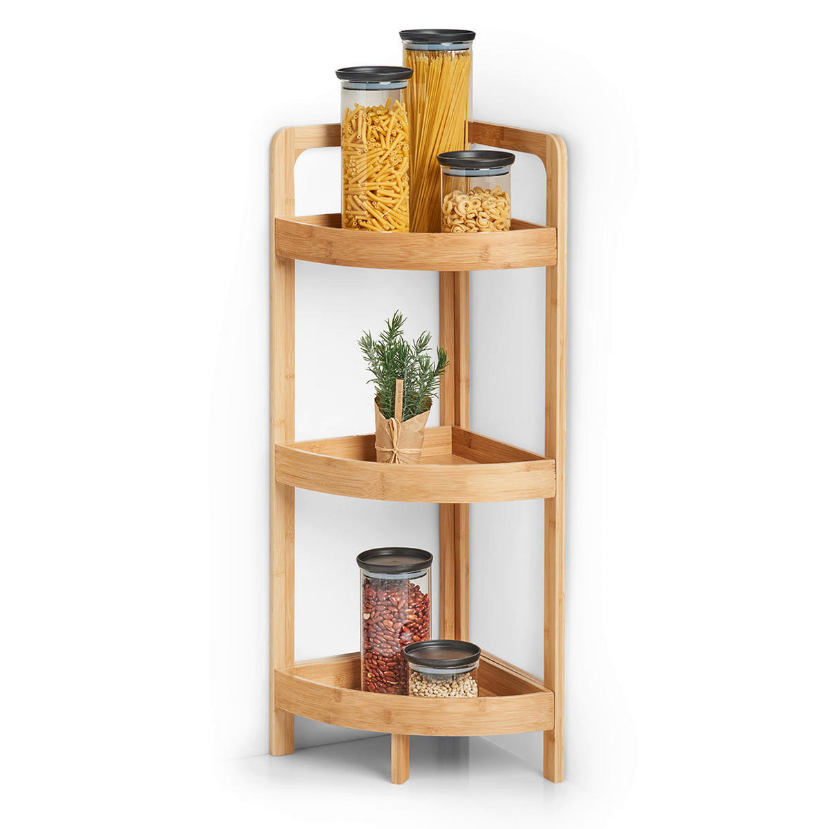 Zeller Eckregal natur Bambus B/H/T: ca. 29x85x29 cm Eckregal - natur (29,00/85,00/29,00cm) - Zeller
