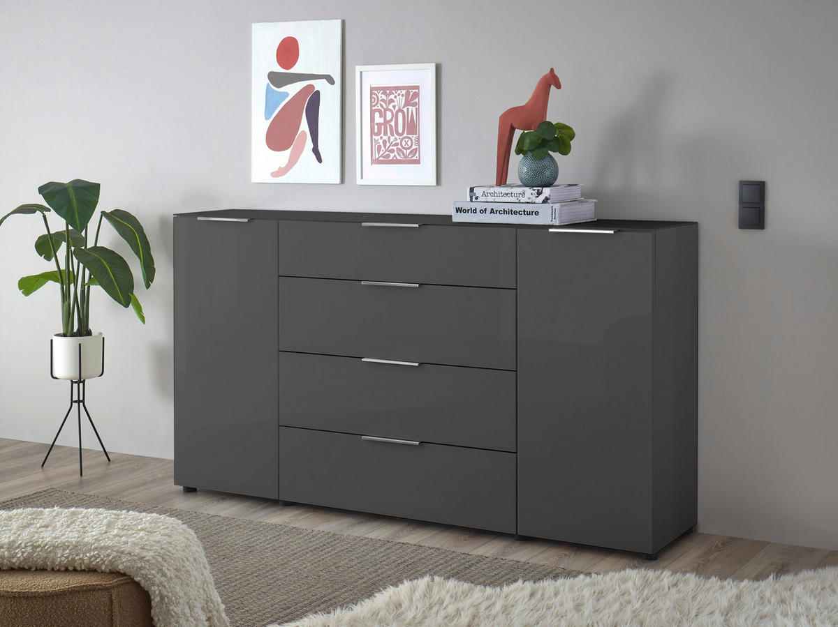 Kommode Santorin anthrazit B/H/T: ca. 180x99x40 cm Santorin - anthrazit (180,00/99,00/40,00cm)