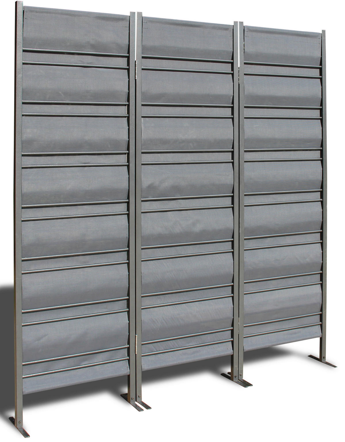 Grasekamp Paravent Venecia schwarz Stahl B/H/L: ca. 25x195x180 cm Venecia - schwarz/anthrazit (180,00/25,00/195,00cm) - Grasekamp