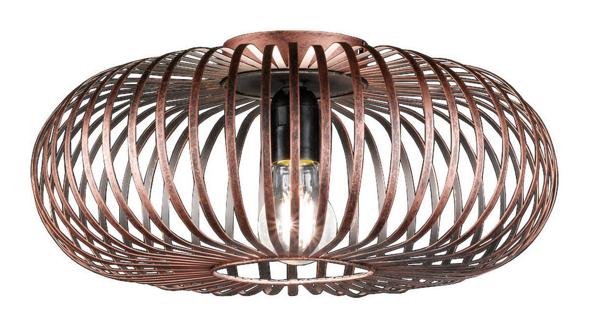 TRIO Deckenleuchte JOHANN 606900162 Kupfer Metall H/D: ca. 17x40 cm 1 Brennstellen Johann - Kupfer (40,00/17,00cm) - Trio