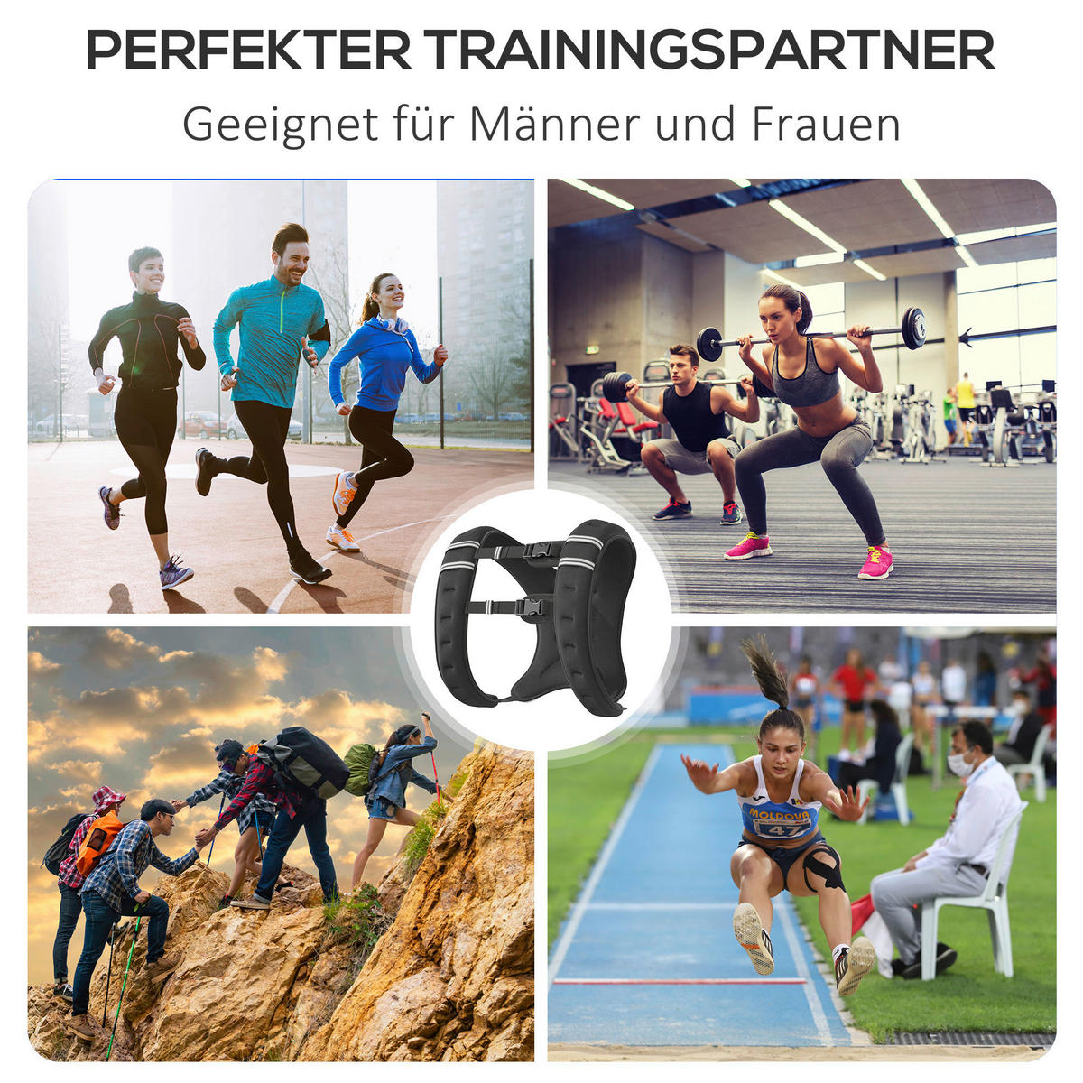 HOMCOM Fitness-Zubehör schwarz Polyester B/H/L: ca. 35x40x0,1 cm Gewichtsweste - schwarz (0,10/35,00/40,00cm) - HOMCOM