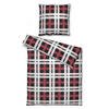 Microfaser Bettwäsche Fleece Bettwäsche_Fleece Karos 135x200cm - weiß/rot (135,00/200,00cm)