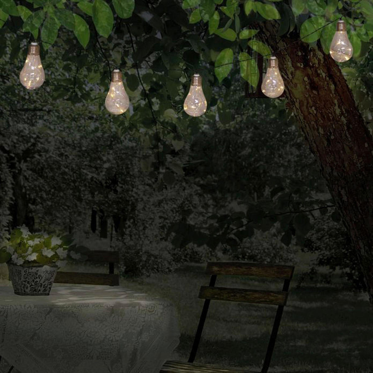 LED/Solar Lichterkette NV5209531 transparent Kunststoff H/L: ca. 18x3000 cm LED/Solar Lichterkette Glühbirne - transparent (3000,00cm) - Näve Leuchten