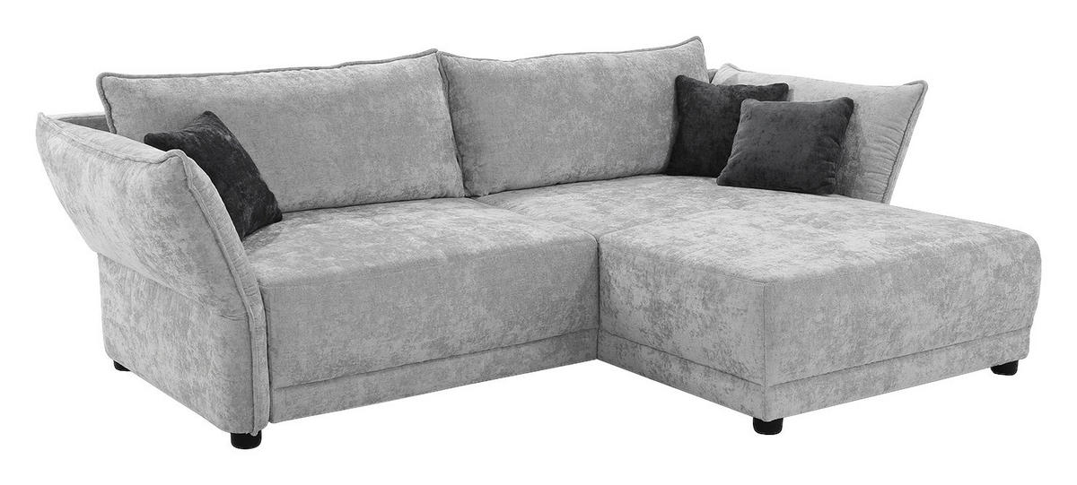 Ecksofa hellgrau Webstoff B/H/T: ca. 279x89x187 cm Loggia_Ecksofa - hellgrau/schwarz (279,00/89,00/187,00cm)