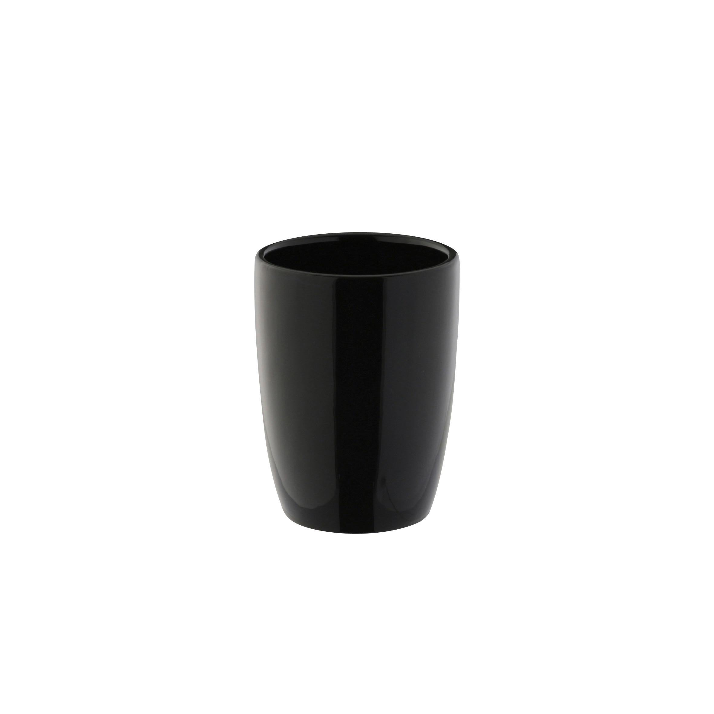 Zahnputzbecher schwarz Keramik B/H/L/D: ca. 7,5x10x7,5x9 cm Zahnputzbecher_Pisa schwarz - schwarz (7,50/7,50/10,00cm) - Axentia