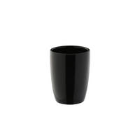 Zahnputzbecher schwarz Keramik B/H/L/D: ca. 7,5x10x7,5x9 cm Zahnputzbecher_Pisa schwarz - schwarz (7,50/7,50/10,00cm) - Axentia