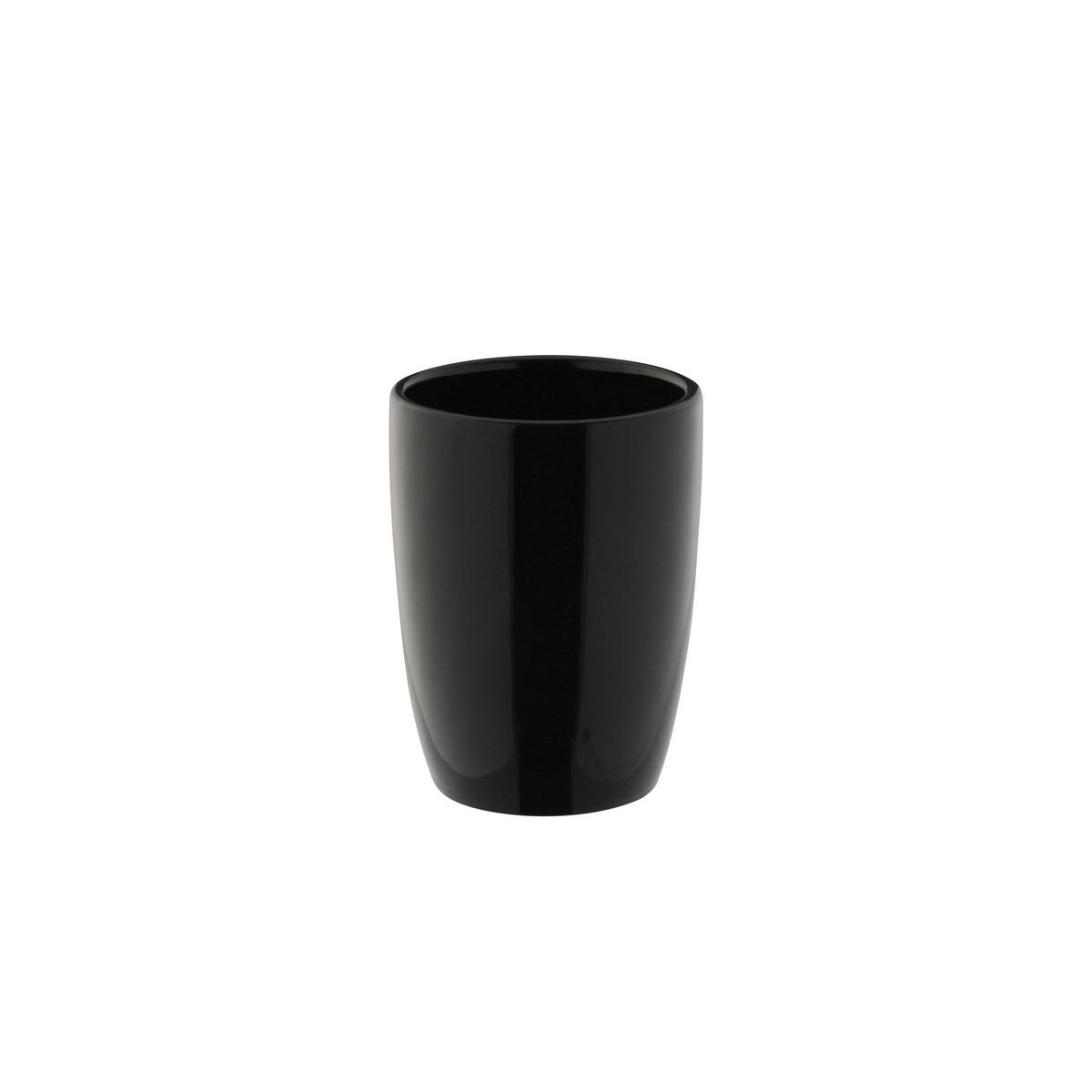 Zahnputzbecher schwarz Keramik B/H/L/D: ca. 7,5x10x7,5x9 cm Zahnputzbecher_Pisa schwarz - schwarz (7,50/7,50/10,00cm) - Axentia