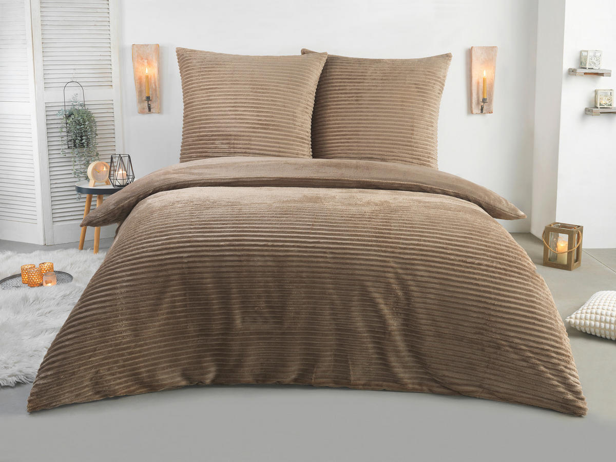 Microfaser Bettwäsche Cashmere touch Bettwäsche_Cashmere-Like 200x200cm - taupe (200,00/200,00cm)