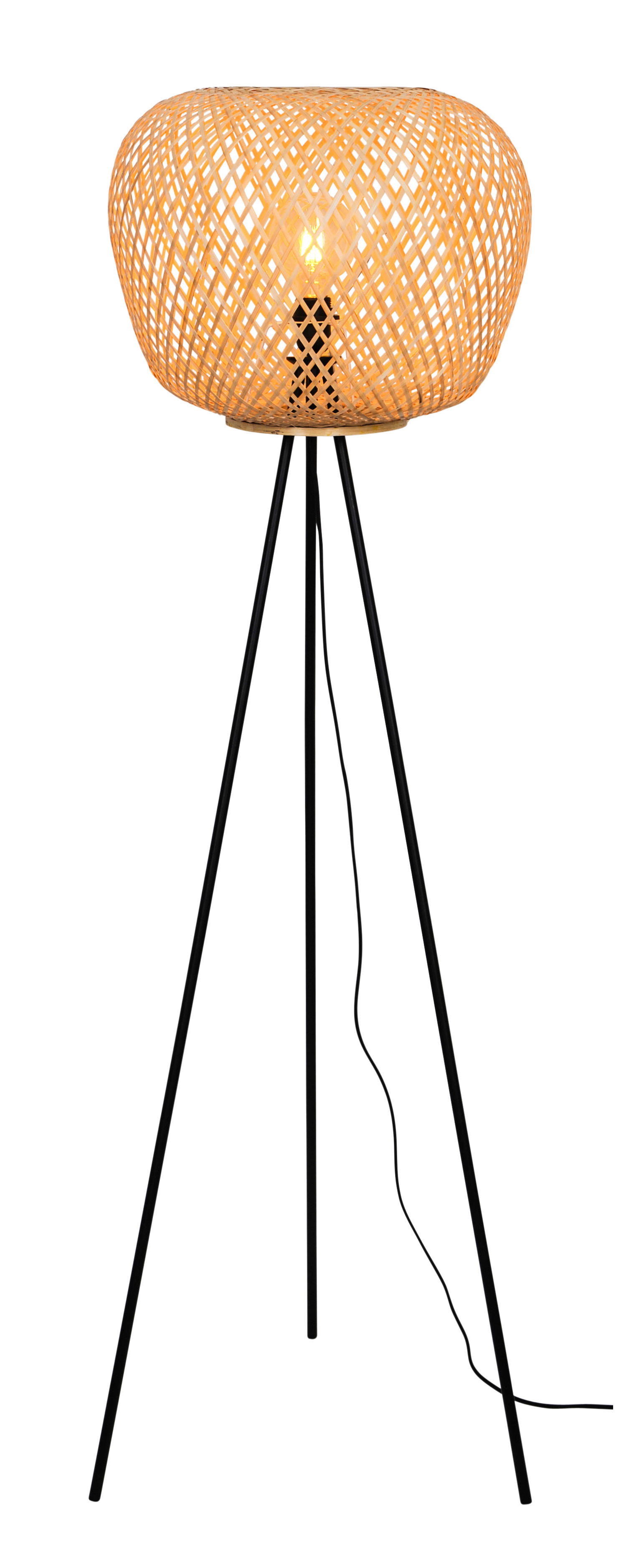 Stehleuchte schwarz Metall H/D: ca. 160x35 cm E27 1 Brennstellen Stehleuchte_1flg._Bella - schwarz (35,00/160,00cm)