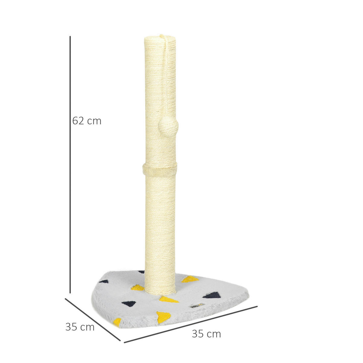 PawHut Kratzbaum hellgrau Spanplatte B/H/L: ca. 35x62x35 cm Kratzbaum - hellgrau (35,00/35,00/62,00cm) - PawHut