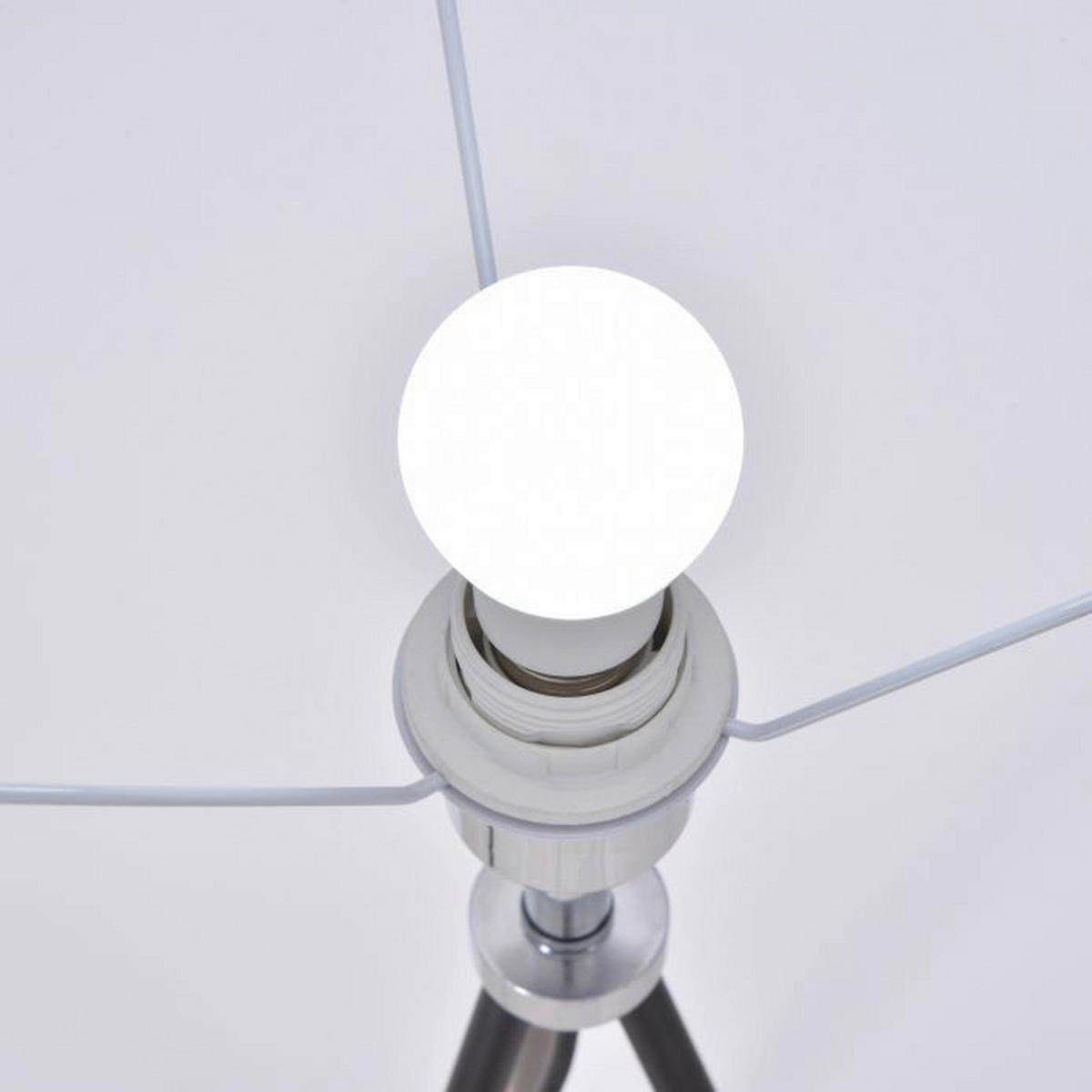 HOMCOM Tripod Stehleuchte B31-111V01BK Tripod schwarz Stoff Metall B/H/L: ca. 48x156x48 cm E27 1 Brennstellen Tripod Stehleuchte B31-111V01BK - schwarz (48,00/48,00/156,00cm) - HOMCOM