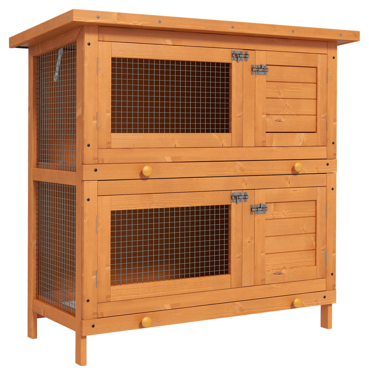 PawHut Kleintierstall grün Holz B/H/L: ca. 45x90x90 cm Kleintierstall - gelb/grün (90,00/45,00/90,00cm) - PawHut