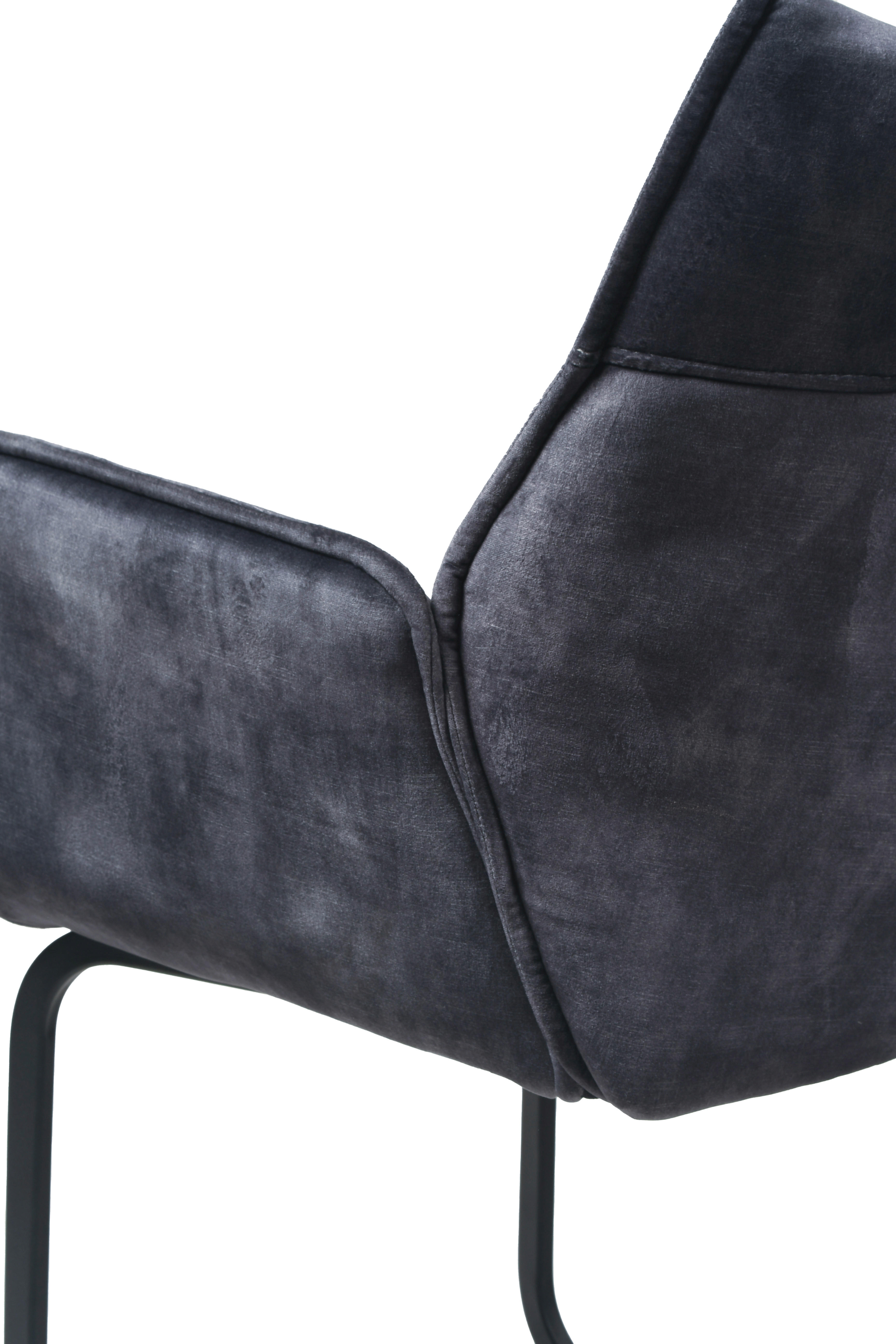 Schwingstuhl Sydney dunkelgrau schwarz Samtoptik Metall B/H/T: ca. 61x95x60 cm Sydney - schwarz/dunkelgrau (61,00/95,00/60,00cm)