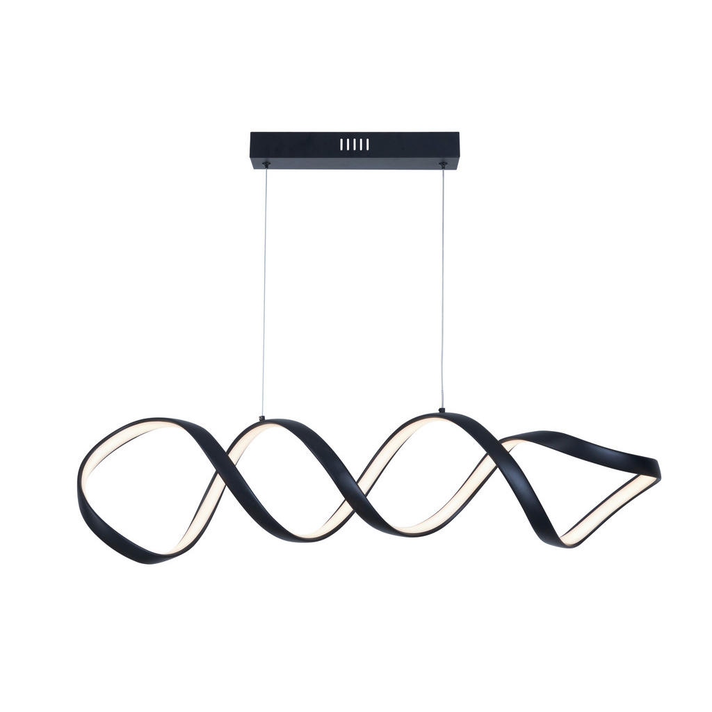 Thumbnail - LED-Pendelleuchte mattschwarz Metall B/H/L: ca. 18x120x107 cm