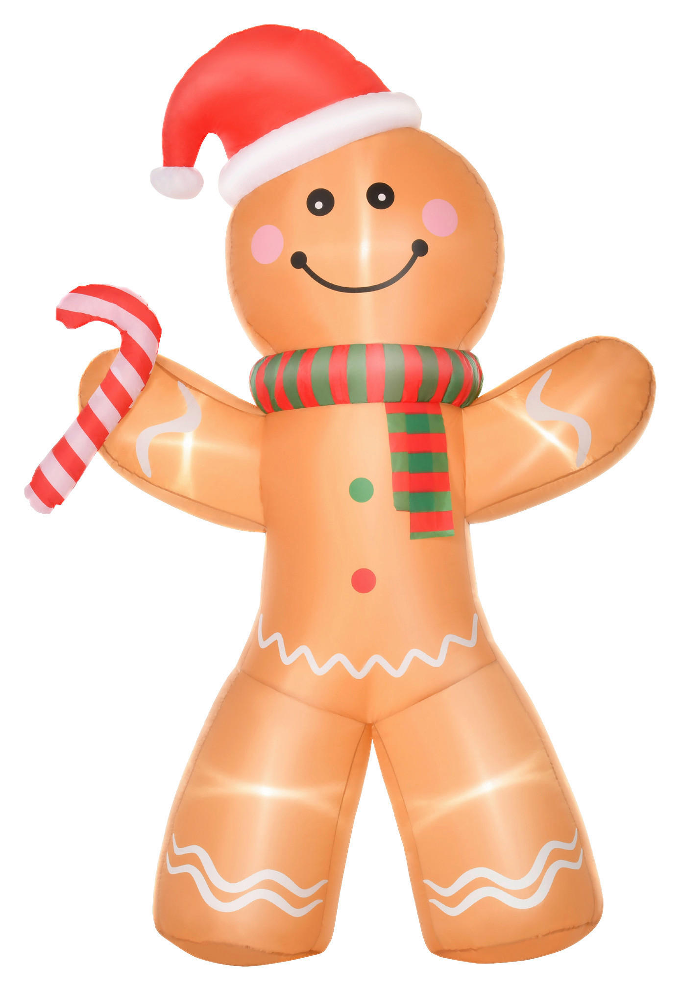 HOMCOM Weihnachts-Deko Weihnachts-Lebkuchenmann - gelb (240,00/65,00/170,00cm) - HOMCOM