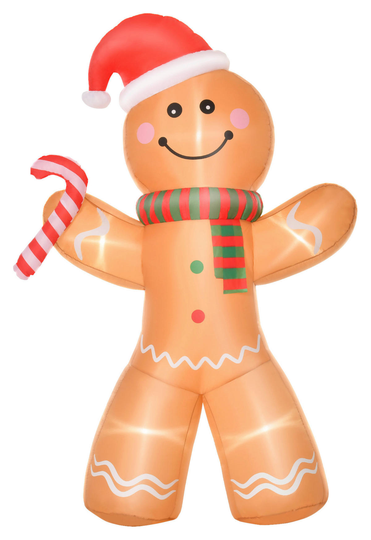 HOMCOM Weihnachts-Deko Weihnachts-Lebkuchenmann - gelb (240,00/65,00/170,00cm) - HOMCOM