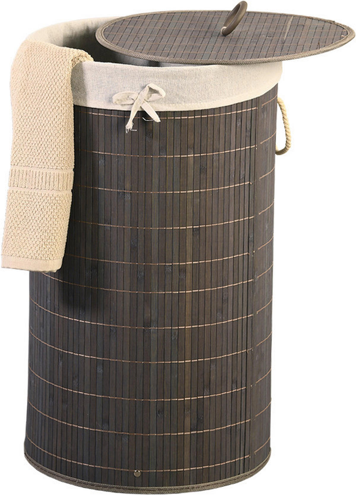 Kesper Wäschesammler grau Bambus B/H/L: ca. 31x4x61 cm Wäschesammler - grau (61,00/31,00/4,00cm) - Kesper