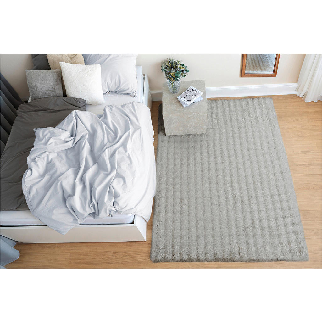 Thumbnail - Padiro Hochflorteppich Hailey 125 grau B/H/L: ca. 80x3x150 cm