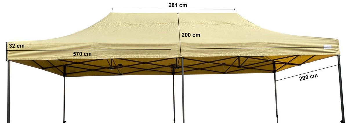 Grasekamp Ersatzdach Faltpavillon Modena Premium Line beige Polyester-Mischgewebe B/H/L: ca. 290x200x570 cm Modena Premium Line - beige (570,00/290,00/200,00cm) - Grasekamp