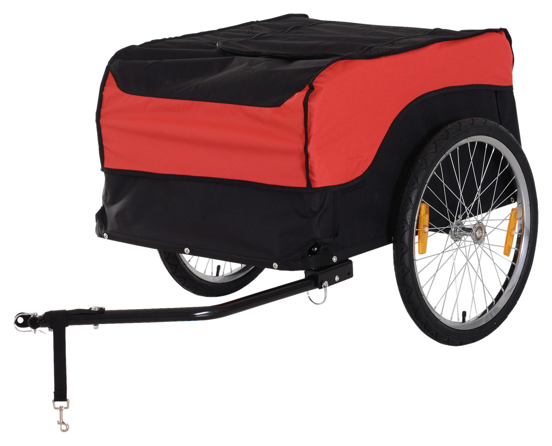 HOMCOM Fahrradanhänger 2 Zoll schwarz schwarz B/H/L: ca. 75x64x135 cm Radtransportanhänger 120401-002 - rot/schwarz (135,00/75,00/64,00cm) - HOMCOM