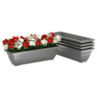 Outsunny Pflanztopf 5er Set grau Kunststoff B/H/L: ca. 21x16x59 cm Pflanztöpfe 5er Set - grau (59,00/21,00/16,00cm) - Outsunny