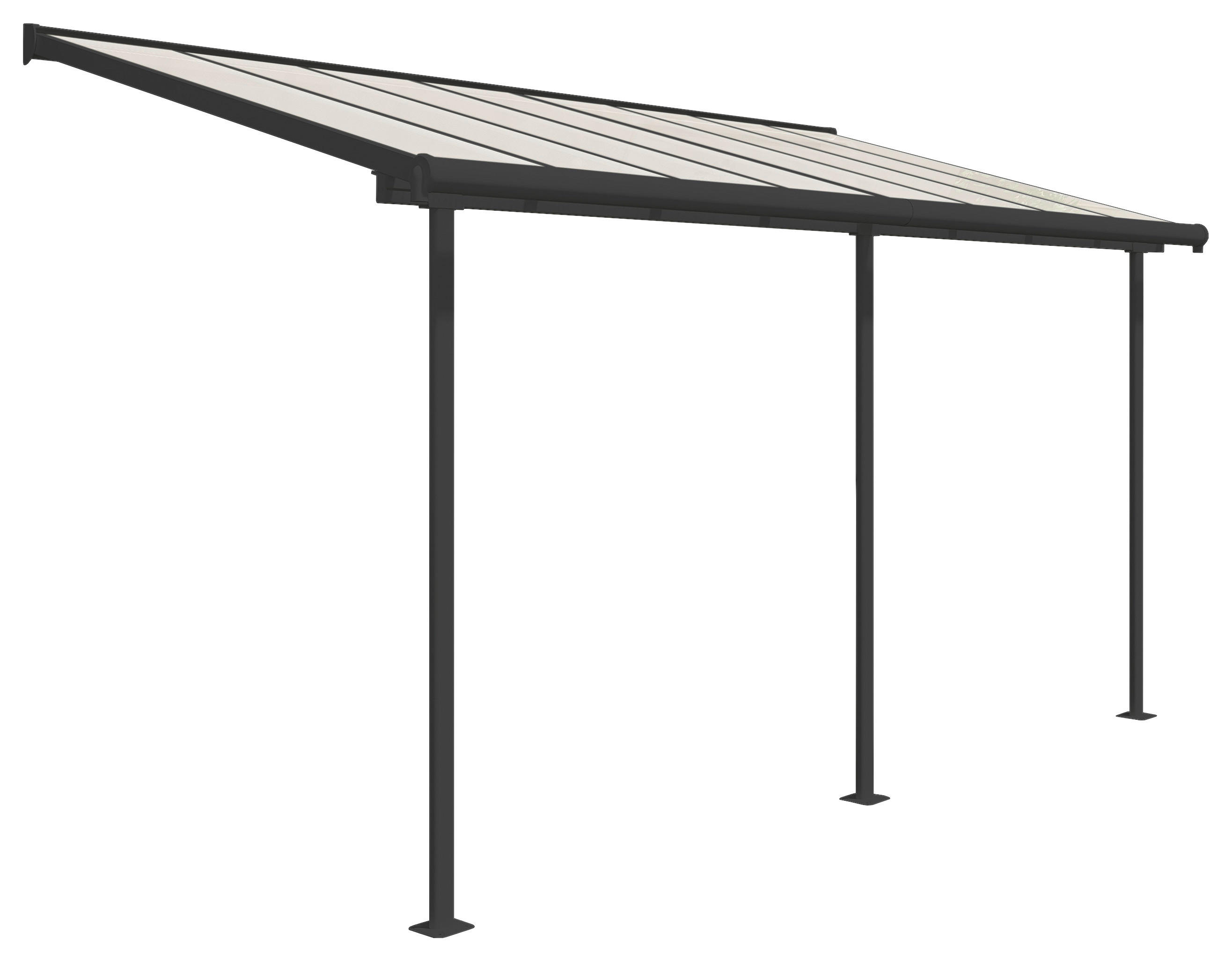 Palram Terrassendach Sierra grau Aluminium B/H/T: ca. 447x300x230 cm Sierra - grau (447,00/300,00/230,00cm) - Palram