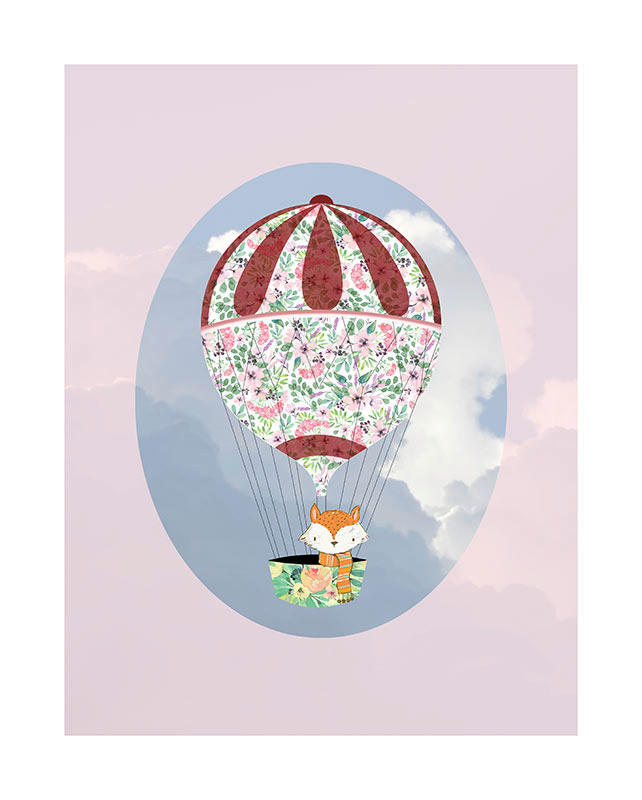 Komar Poster Happy Balloon Rose Luftballons B/L: ca. 40x50 cm günstig online kaufen