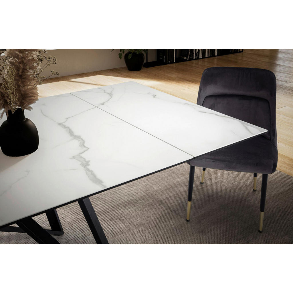 Thumbnail - Esstisch weiß Marmor Optik B/H/T: ca. 180x76x95 cm