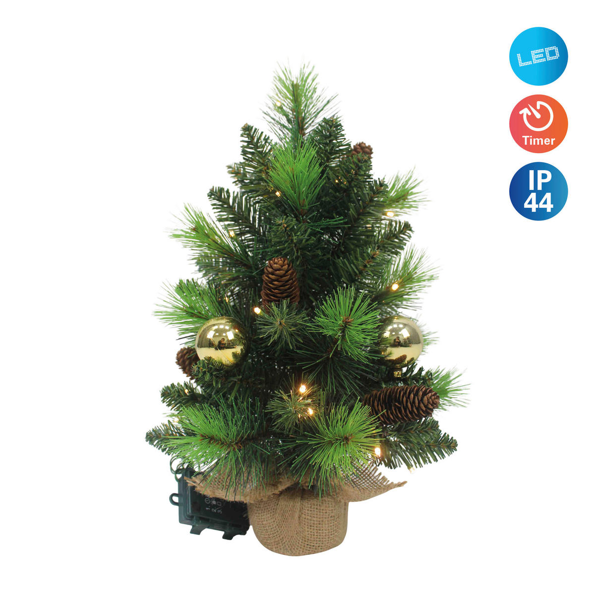 Näve Leuchten LED-Baum Noel grün Metall B/H/T: ca. 29,5x45x29,5 cm Noel - grün (29,50/45,00/29,50cm) - Näve Leuchten