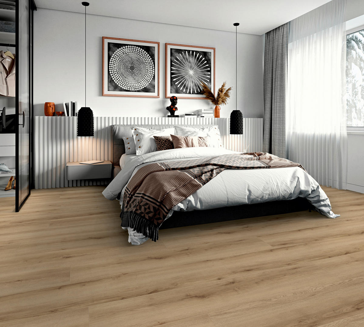 Laminatboden Buche natur ca. 2,694 m² im Paket  B/L: ca. 24,4x138 cm pro Paket Buche natur ca. 2,694 m² im Paket - natur (24,40/138,00cm)