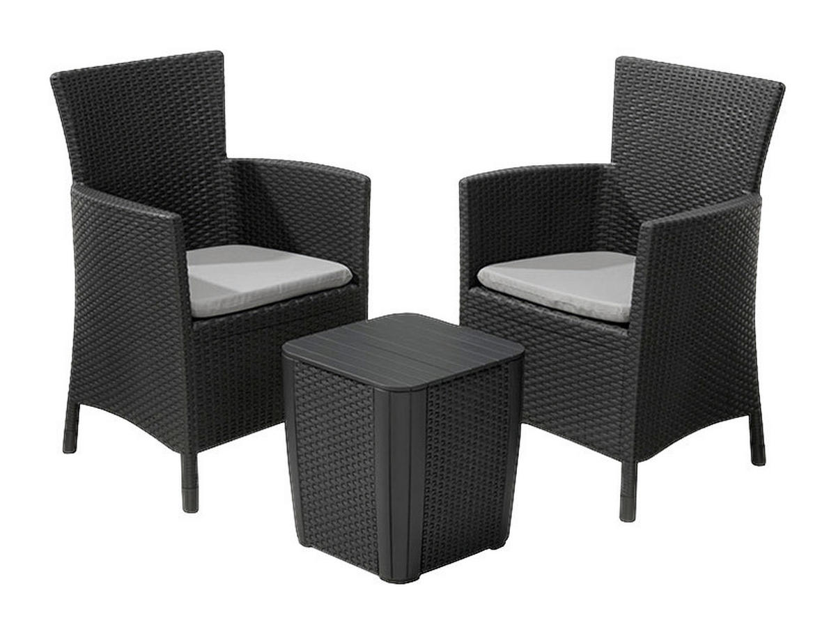 Allibert Balkonset Iowa Graphit Kunststoff Iowa - Graphit/grau - Allibert