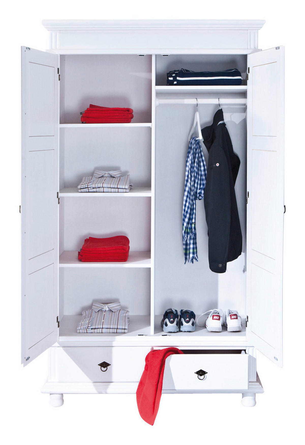 Kleiderschrank Danz weiß B/H/T: ca. 116x199x57 cm Danz - weiß (116,00/199,00/57,00cm) - Inter Link