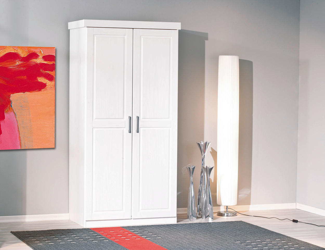 Kleiderschrank Hakon weiß B/H/T: ca. 95x190x55 cm Hakon - weiß (95,00/190,00/55,00cm) - Inter Link